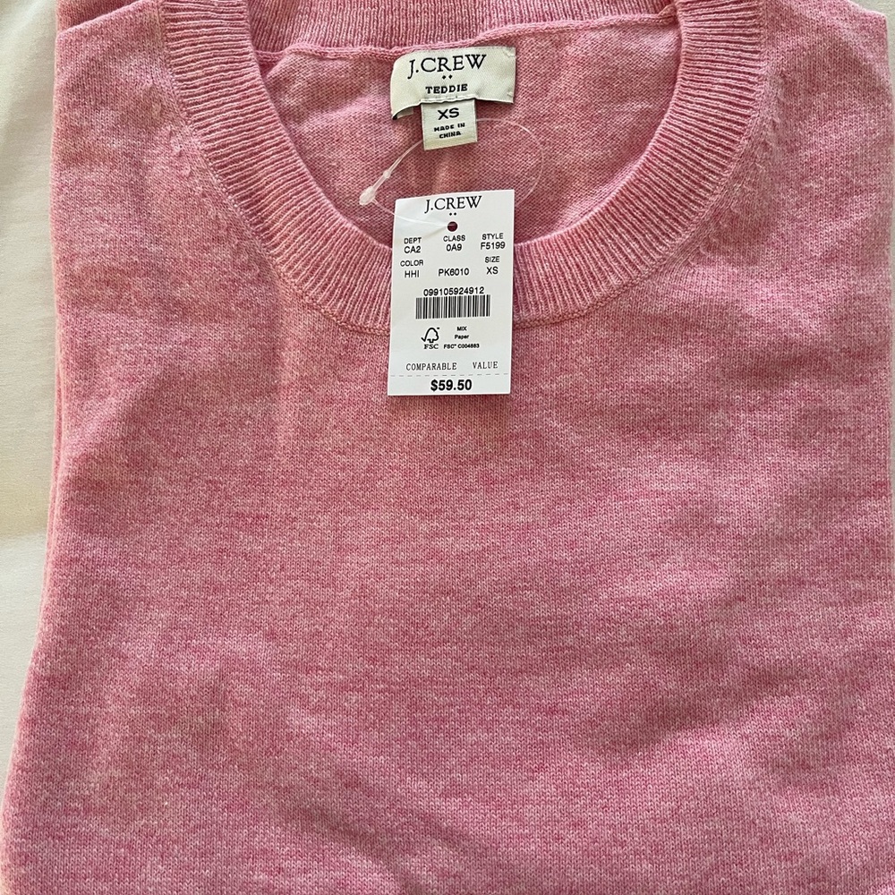 NWT JCrew Teddie sweater in light pink.